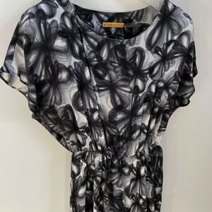 Alice+Olivia S Midi Black and White Dress